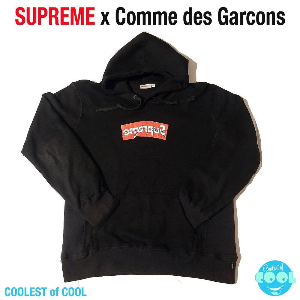 Supreme x Comme des Garcons SHIRT Box Logo Hoodie sweatshirt SS 17 Black Size XL